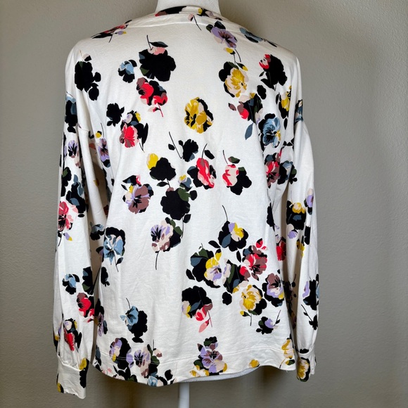 Ann Taylor Multicolor Floral Long Sleeve Pullover Top Size Medium - Picture 2 of 6